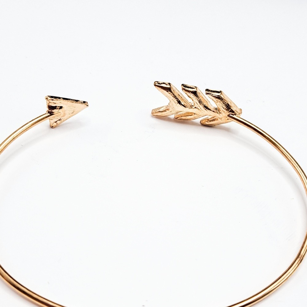 Gold Bangle Bracelet Set Arrowhead Teardrop Rhinestone Stackable Boho Chic - Picture 5 of 8